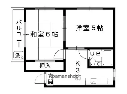 セルリアンハイツ(2K/2階)の間取り写真
