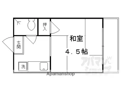 コーポ御園(1K/4階)の間取り写真