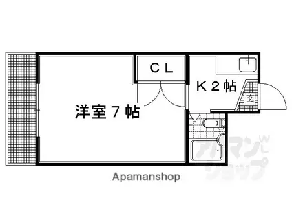 ラポール平田(1K/3階)の間取り写真