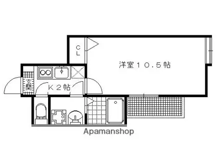 メゾンジョイス(1K/4階)の間取り写真