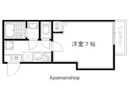 フラッティ千本鞍馬口(1K/3階)の間取り写真