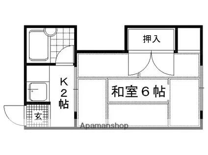 たつみ3号棟(1K/1階)の間取り写真