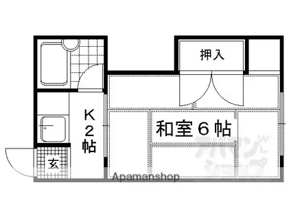 たつみ3号棟(1K/2階)の間取り写真