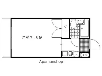 TWINI(1K/1階)の間取り写真