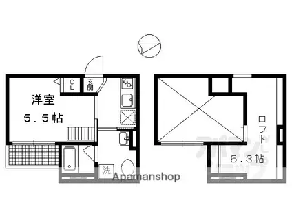 LOTUS KITAYAMA ST(1K/2階)の間取り写真