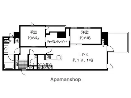 グランドメゾン京都御池通(2LDK/7階)の間取り写真