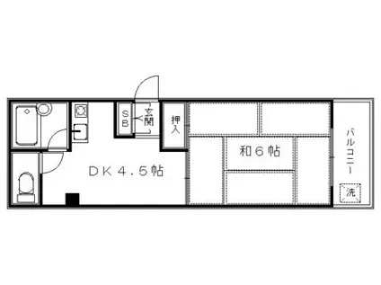 ラ・ヴァリエ(1DK/5階)の間取り写真