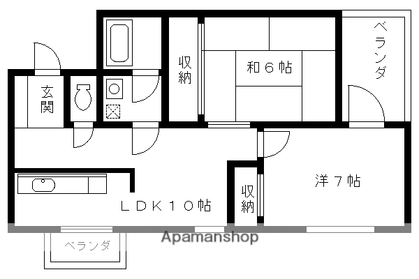 レジデンス岡崎(2LDK/5階)の間取り写真
