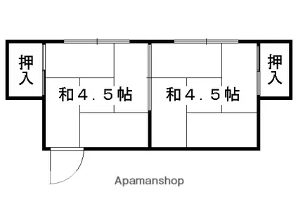 清雲荘(ワンルーム/2階)の間取り写真