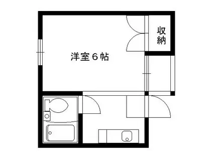 グリーンヒル北山(1K/1階)の間取り写真