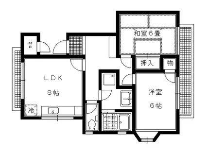 メゾンボナール(2LDK/2階)の間取り写真