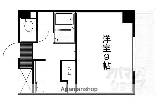 ホライズン衣棚(1K/1階)の間取り写真