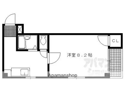 REVERY朱雀(1K/4階)の間取り写真