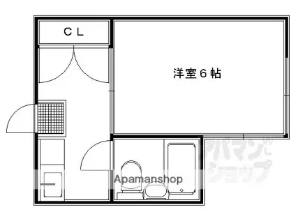 サンハウス紫明(1K/2階)の間取り写真