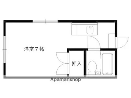 WHITE LODGE(ワンルーム/1階)の間取り写真