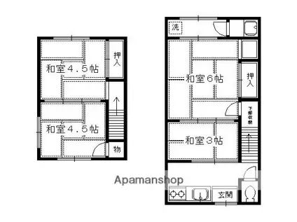 修学院坪江町貸家(4K)の間取り写真