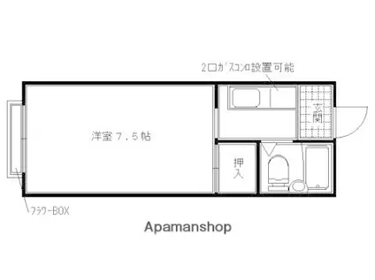 トミーハイツ(1K/2階)の間取り写真