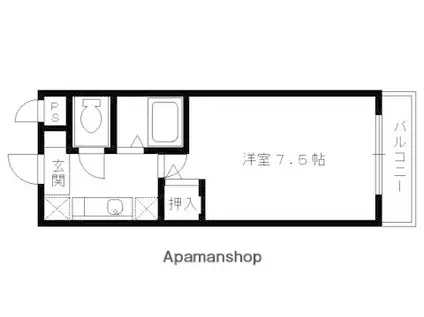 グランソフィア(1K/1階)の間取り写真