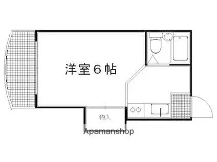 サンハイム島谷(1K/2階)の間取り写真
