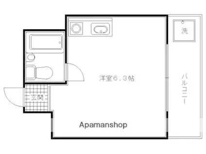 サナップ御所東(ワンルーム/4階)の間取り写真