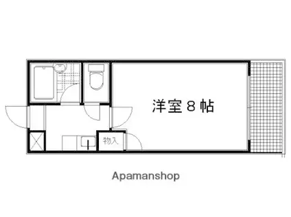 ベルヴィ武者小路(1K/4階)の間取り写真