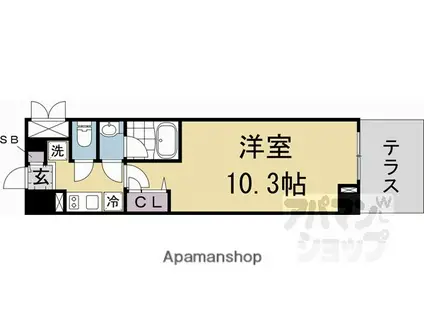 ヴィラ岡崎神宮(1K/1階)の間取り写真