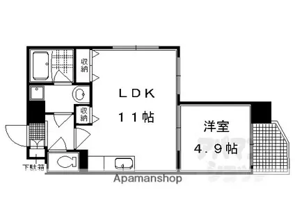 プラネシア星の子京都御所(1LDK/2階)の間取り写真
