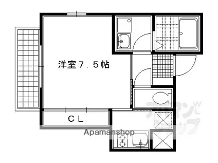 三軒町マンション(1K/4階)の間取り写真
