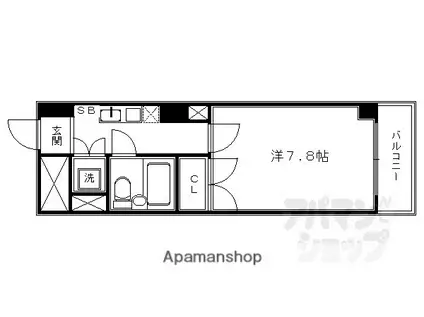 ホーユウコンフォルト二条城前(1K/2階)の間取り写真