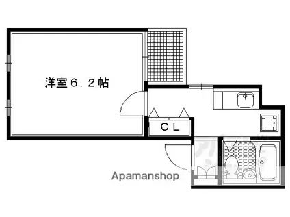 DETOM-1烏丸鞍馬口II(1K/4階)の間取り写真