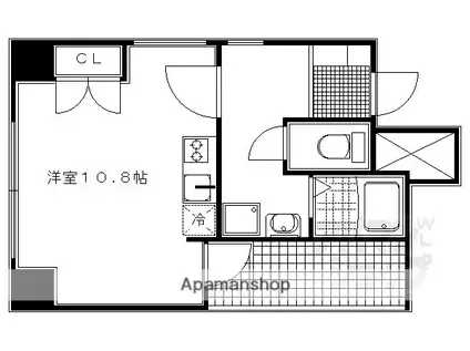 AMISTAD洛(ワンルーム/3階)の間取り写真