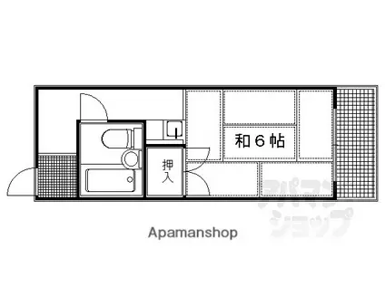 ハイツユルギ(1K/4階)の間取り写真
