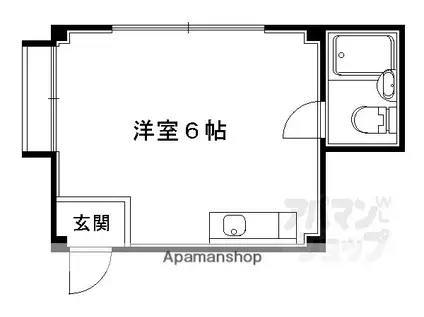 築山マンション(ワンルーム/1階)の間取り写真