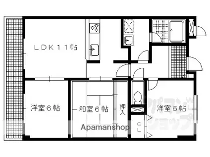 パレスサイドMIYABI(3LDK/1階)の間取り写真