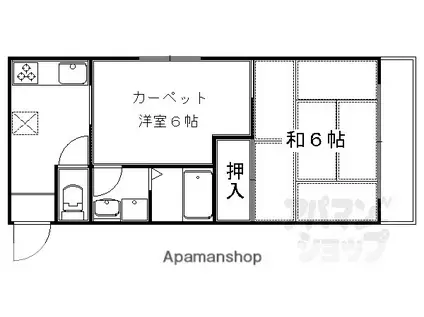 エスカーラ北山(2DK/1階)の間取り写真