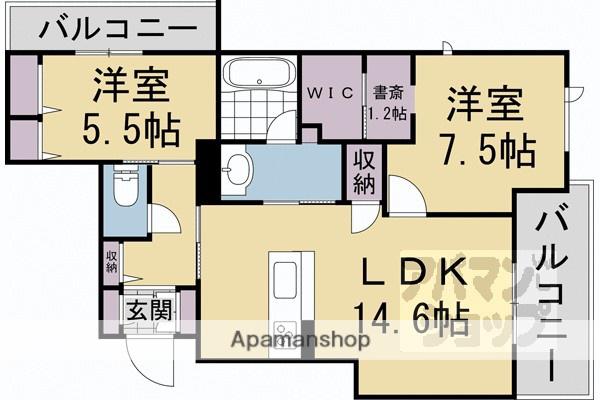 グランメゾン ヒラキ(2LDK/2階)の間取り写真