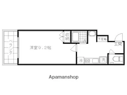エスポワール二条城(1K/4階)の間取り写真