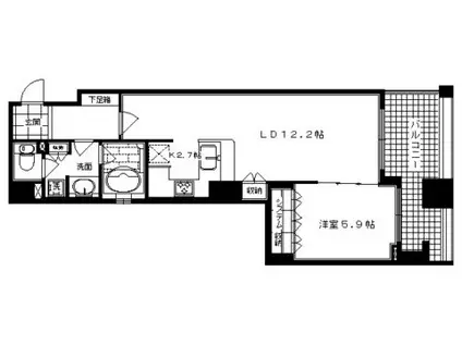 リーガル京都烏丸御池(1LDK/8階)の間取り写真