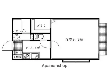 岩倉中在地町マンション(1K/2階)の間取り写真