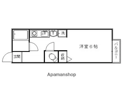 パンションエトワールデュノールⅡ(1K/2階)の間取り写真