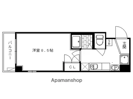 AVENIR朱雀(1K/6階)の間取り写真