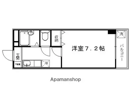 フレーズIV(1K/3階)の間取り写真