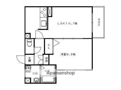 ARVO御前(1LDK/2階)の間取り写真