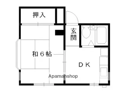 グランディール朱雀(1DK/3階)の間取り写真