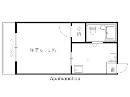 ハイツブルーム(1K/2階)の間取り写真