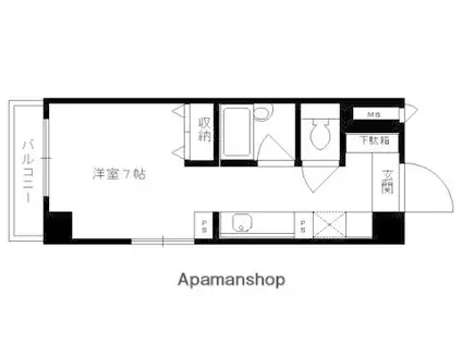 大晋メゾネ四条大宮(1K/4階)の間取り写真