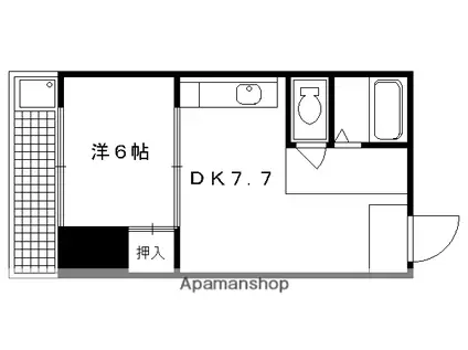パパス永楽(1DK/4階)の間取り写真