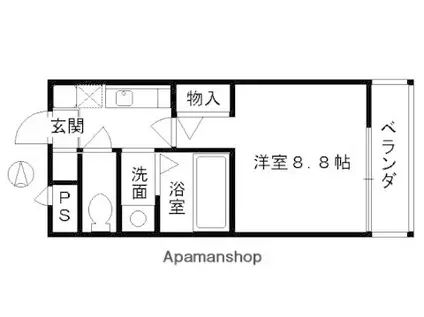 ハイツモアライフ(1K/1階)の間取り写真