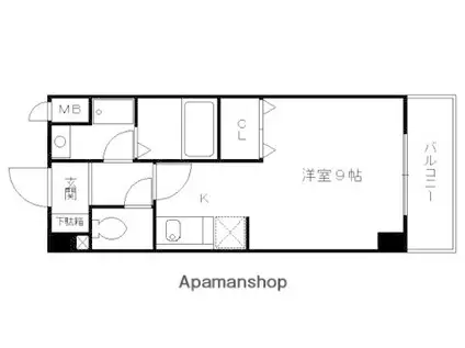 エクセルコート(ワンルーム/2階)の間取り写真