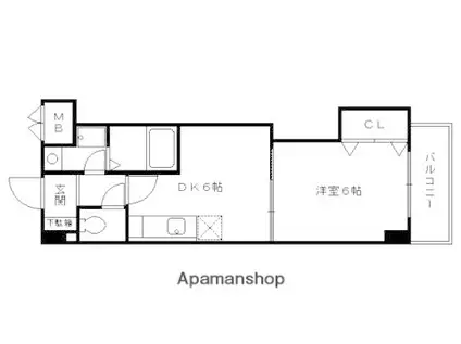エクセルコート(1DK/4階)の間取り写真